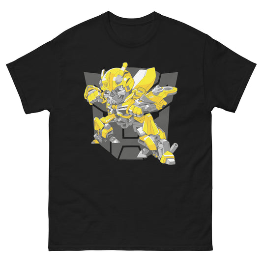 Mini Mecha Hero T-Shirt - Bold Yellow Robot Icon Tee