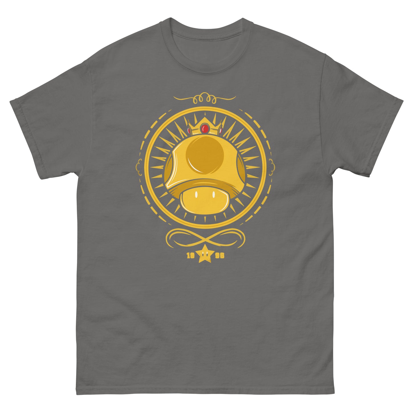 Gold Crown Shroom T-Shirt - Royal Retro Gaming Tee