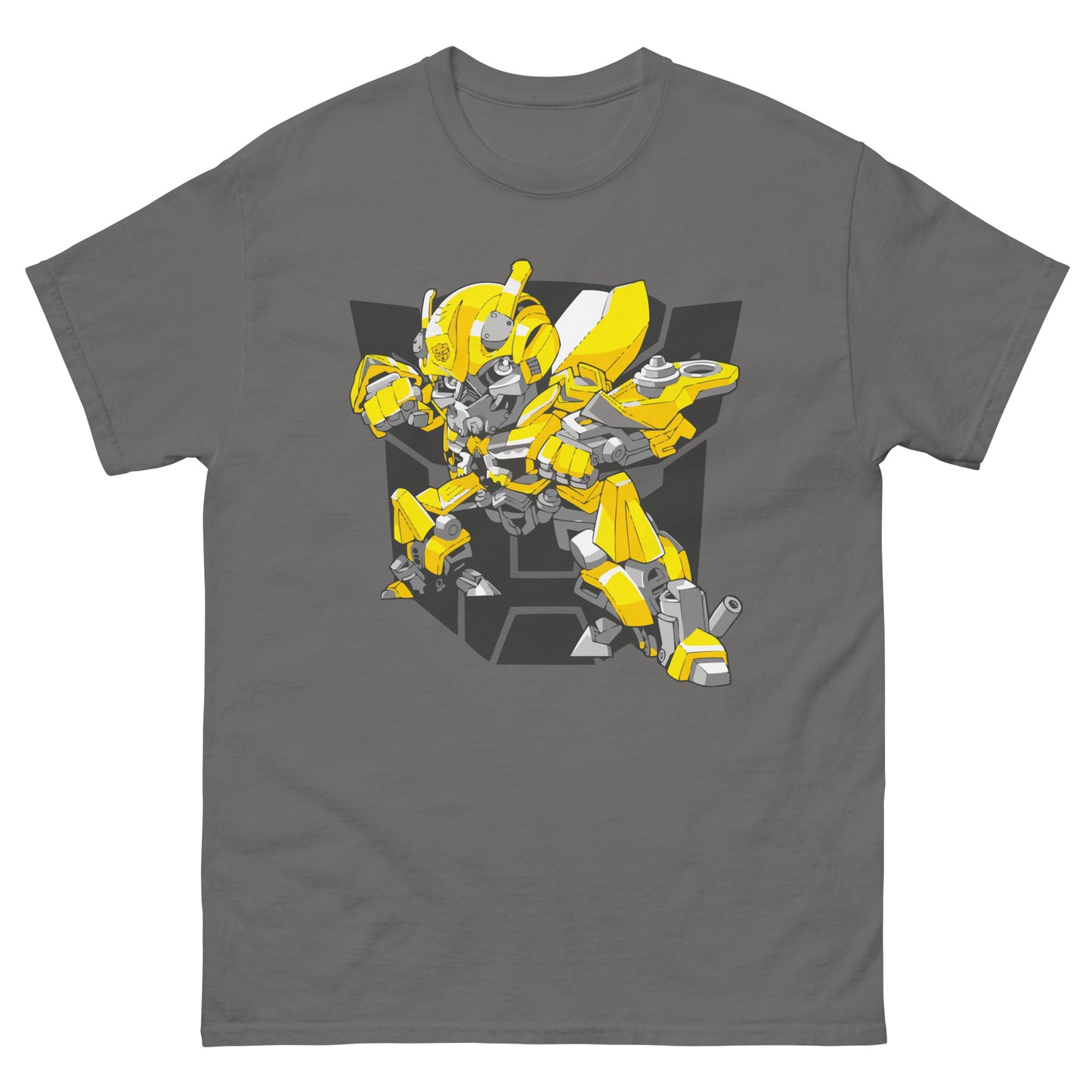 Mini Mecha Hero T-Shirt - Bold Yellow Robot Icon Tee