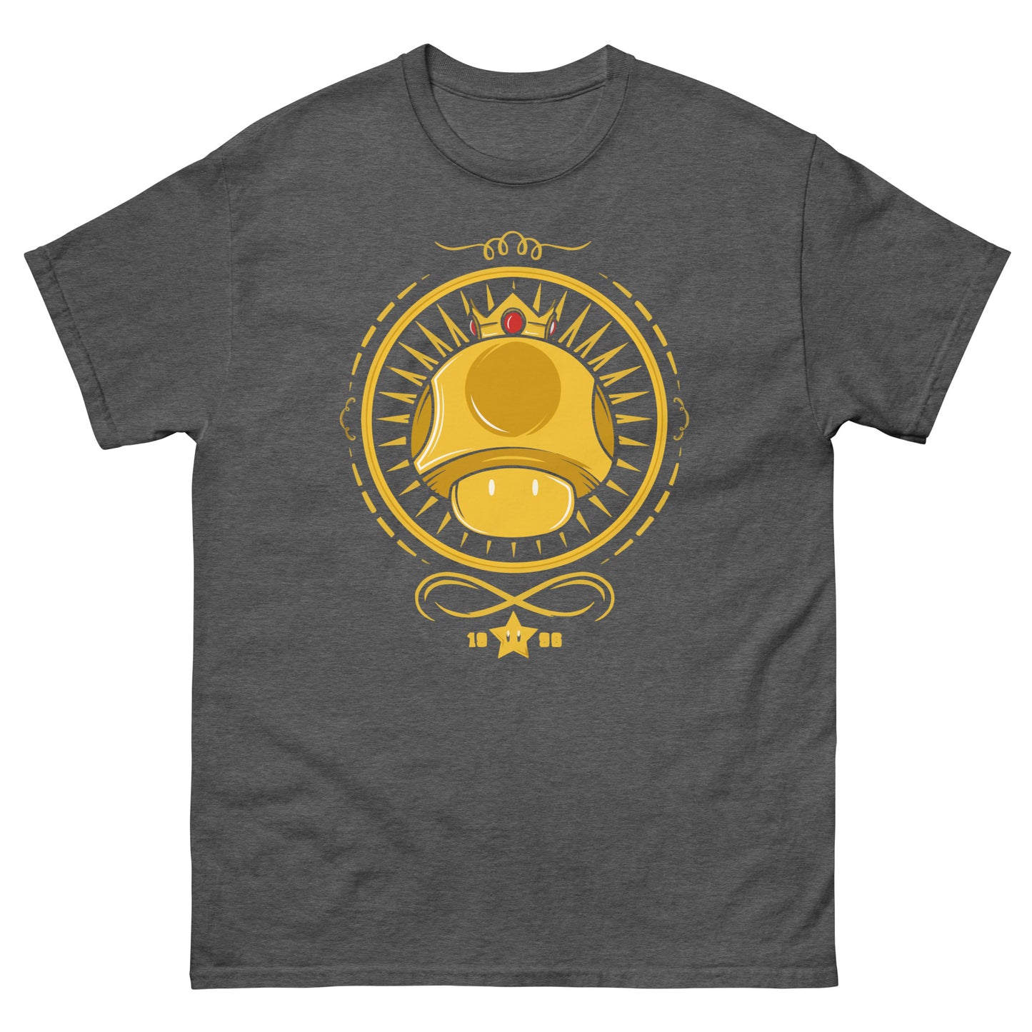 Gold Crown Shroom T-Shirt - Royal Retro Gaming Tee