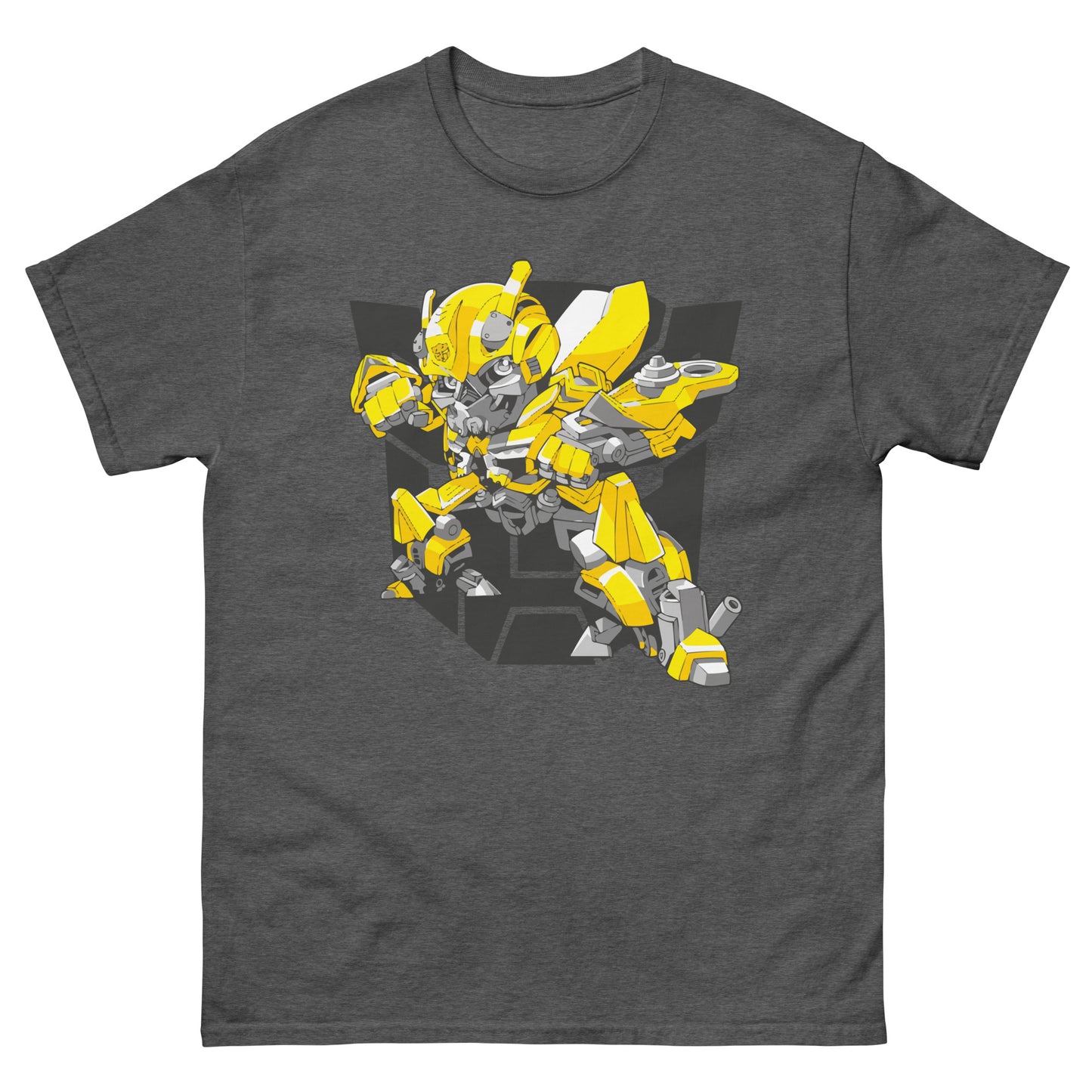 Mini Mecha Hero T-Shirt - Bold Yellow Robot Icon Tee
