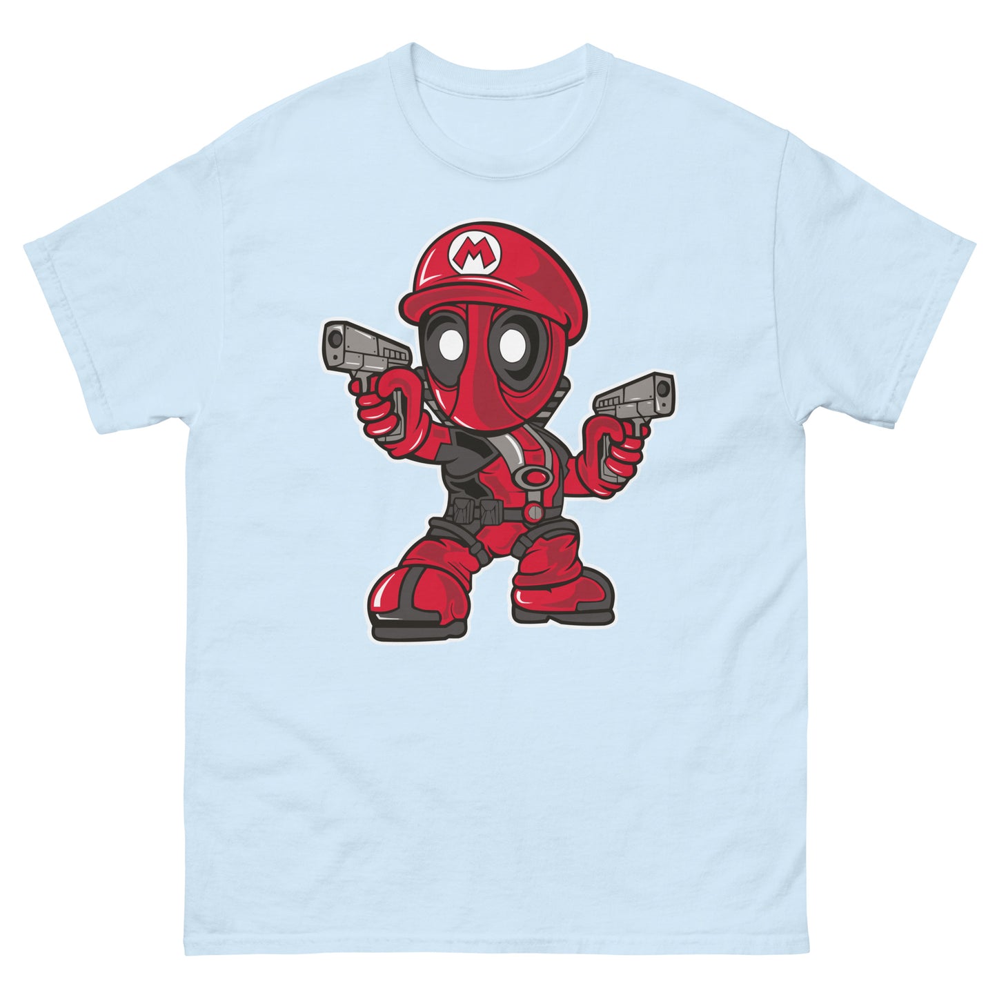 Plumber Assassin Red Mercenary Chibi T-Shirt - Playful Antihero Tee
