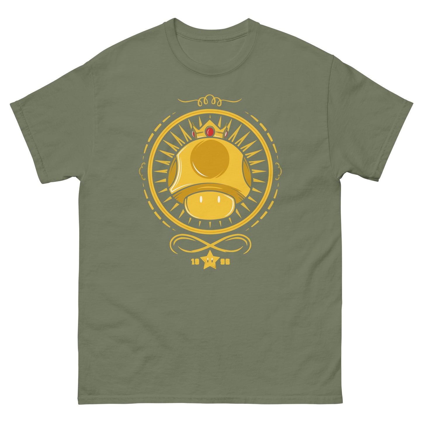 Gold Crown Shroom T-Shirt - Royal Retro Gaming Tee