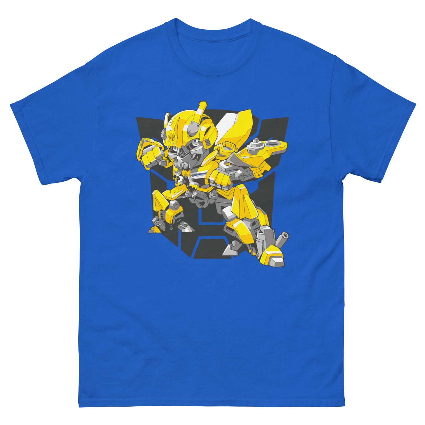 Mini Mecha Hero T-Shirt - Bold Yellow Robot Icon Tee