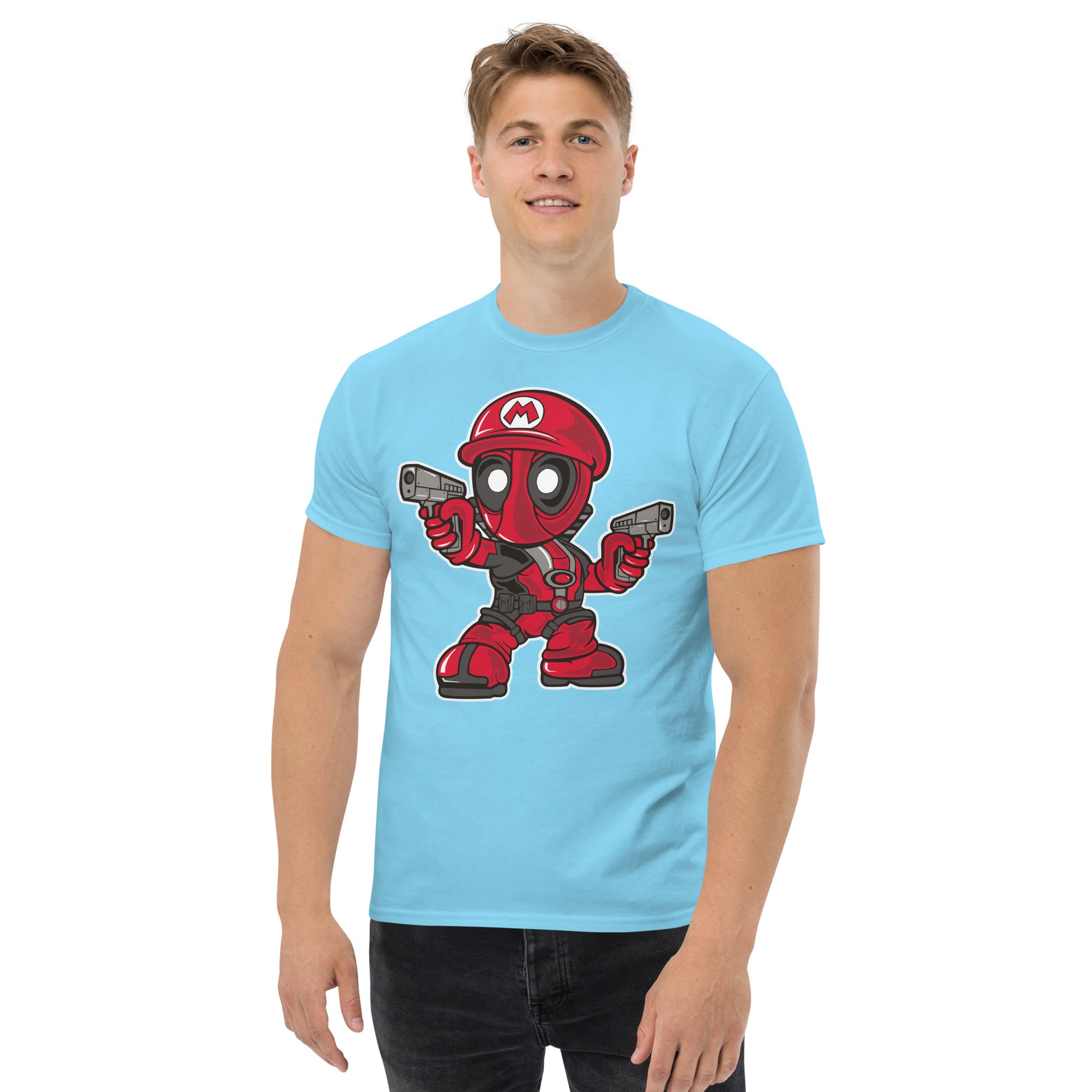 Plumber Assassin Red Mercenary Chibi T-Shirt - Playful Antihero Tee