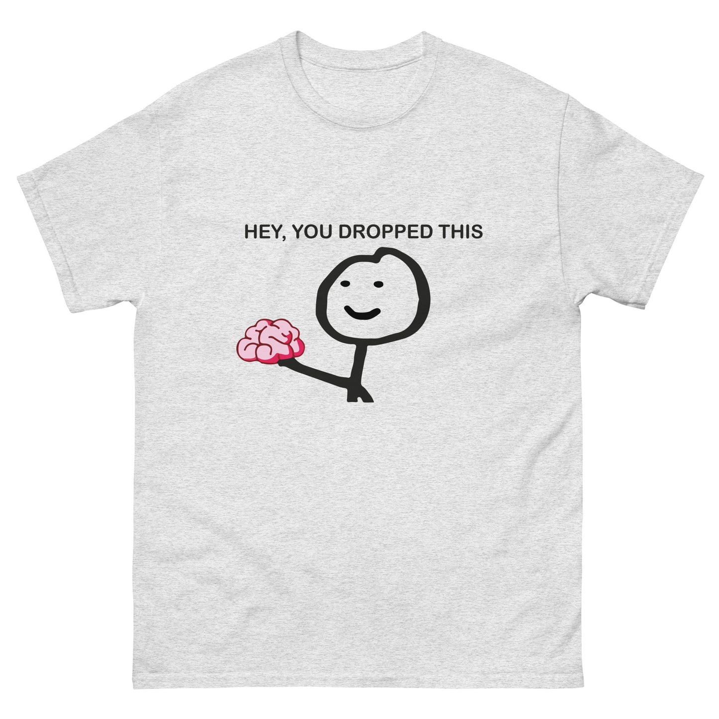 Stick Figure with Brain T-Shirt - Quirky Smart Humor Tee