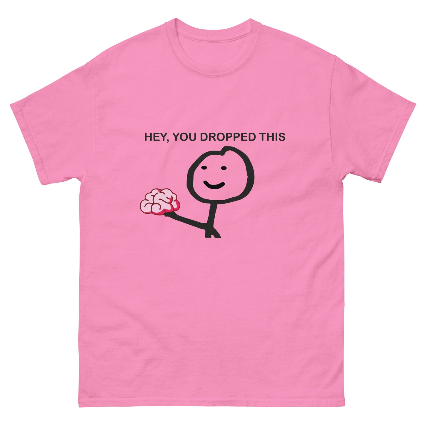 Stick Figure with Brain T-Shirt - Quirky Smart Humor Tee