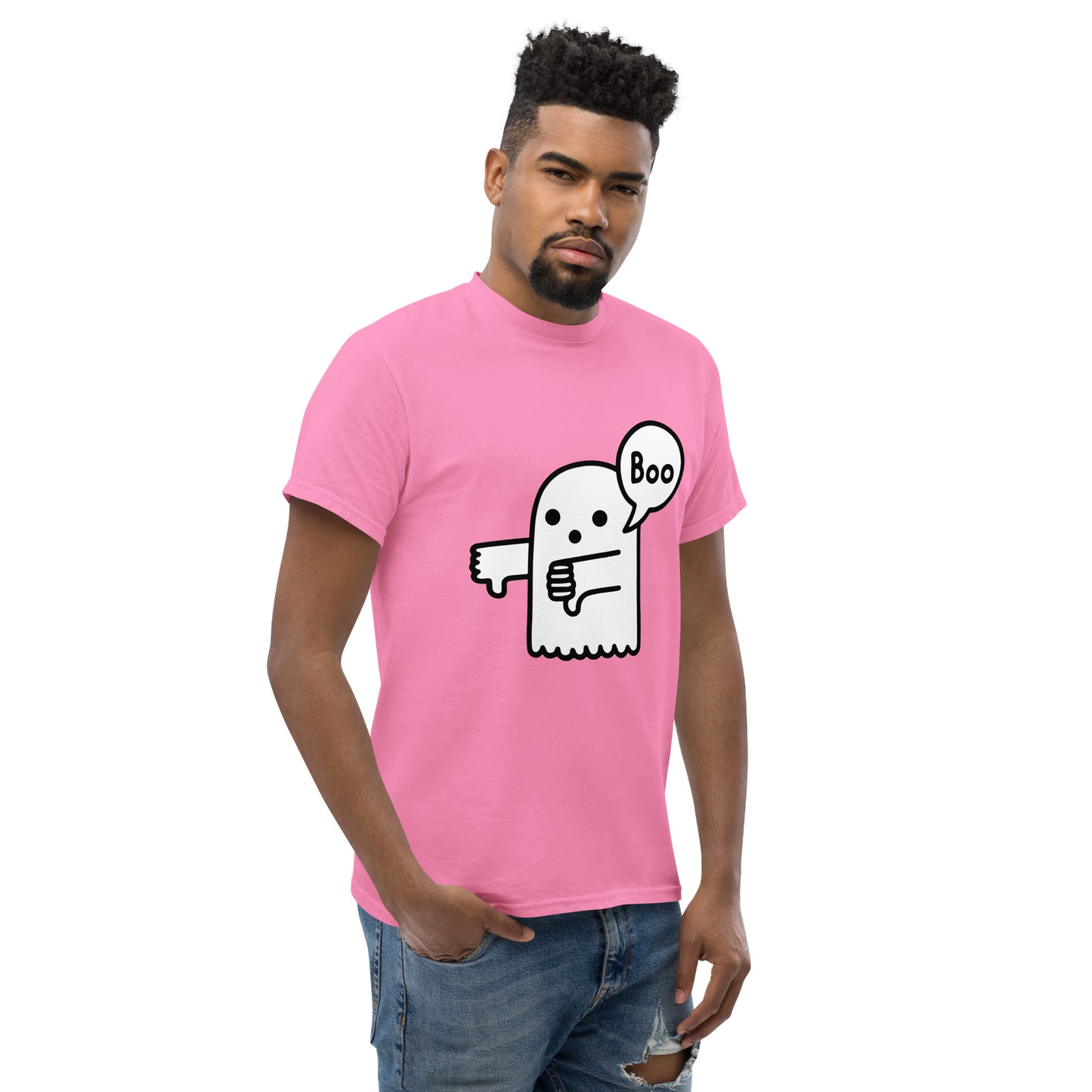 Boo Thumbs Down Ghost T-Shirt - Funny Halloween Tee