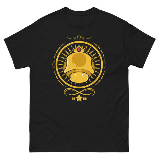 Gold Crown Shroom T-Shirt - Royal Retro Gaming Tee