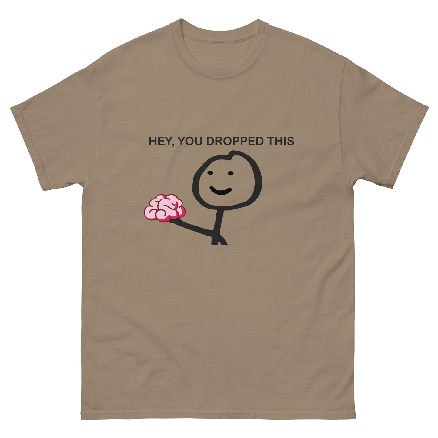 Stick Figure with Brain T-Shirt - Quirky Smart Humor Tee