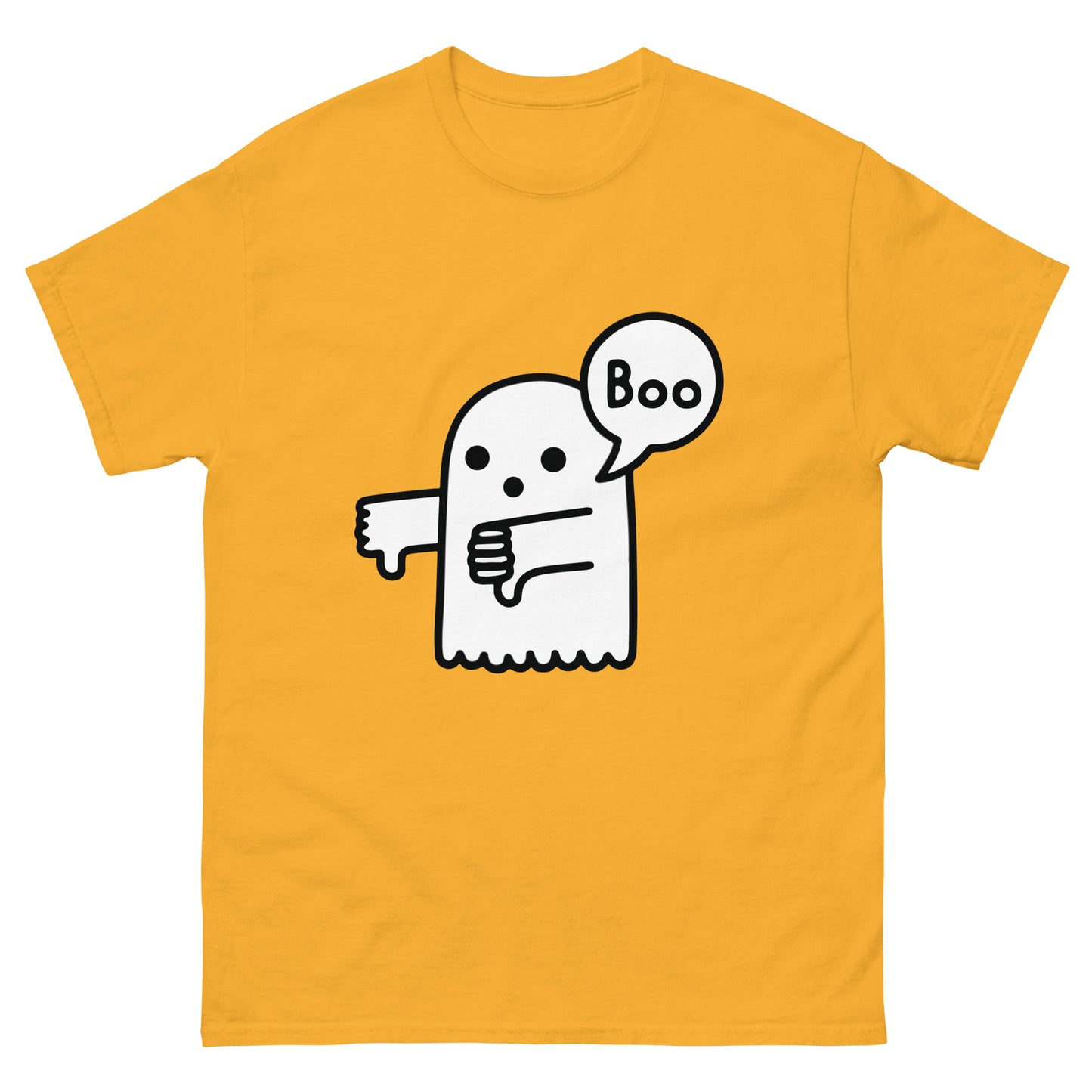 Boo Thumbs Down Ghost T-Shirt - Funny Halloween Tee