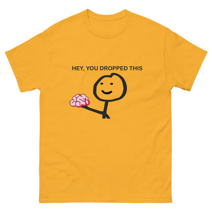 Stick Figure with Brain T-Shirt - Quirky Smart Humor Tee