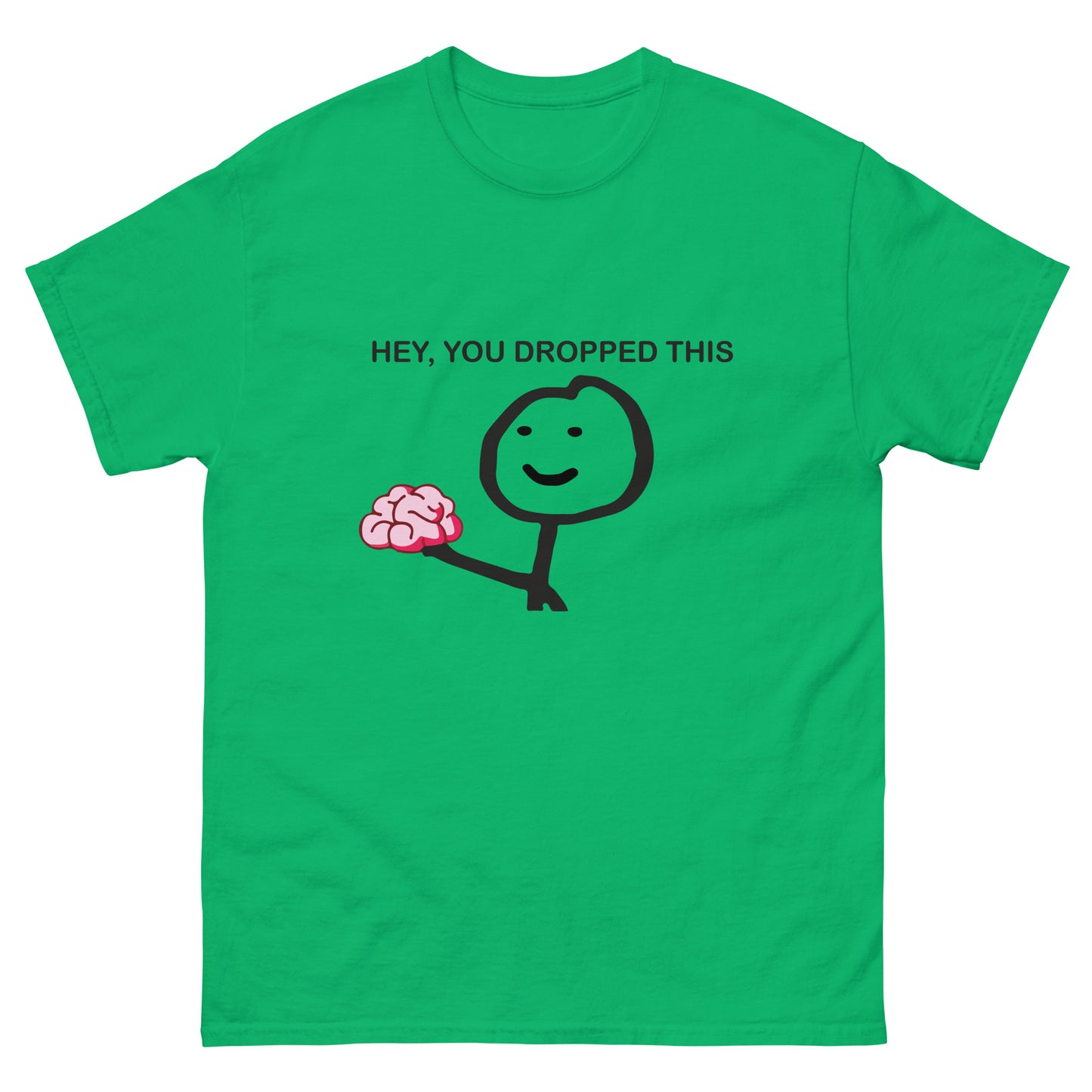 Stick Figure with Brain T-Shirt - Quirky Smart Humor Tee