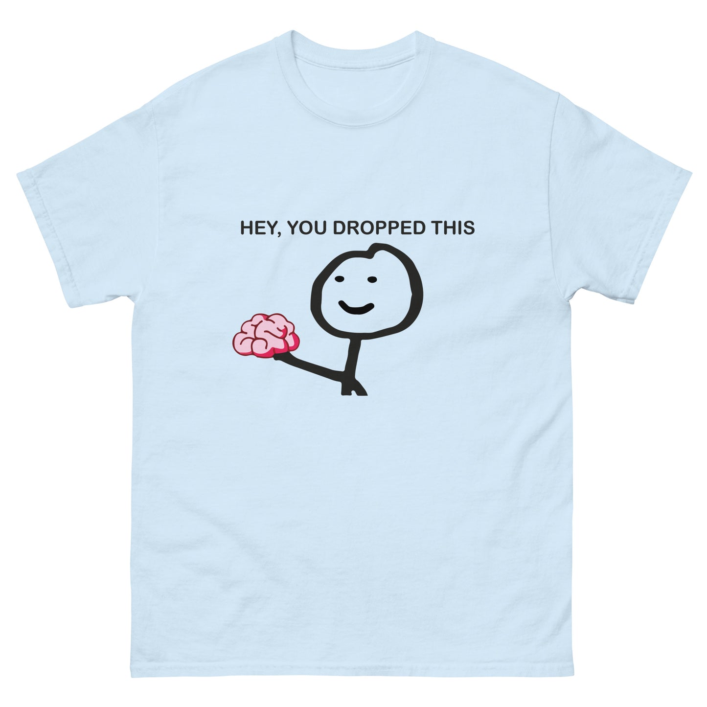 Stick Figure with Brain T-Shirt - Quirky Smart Humor Tee