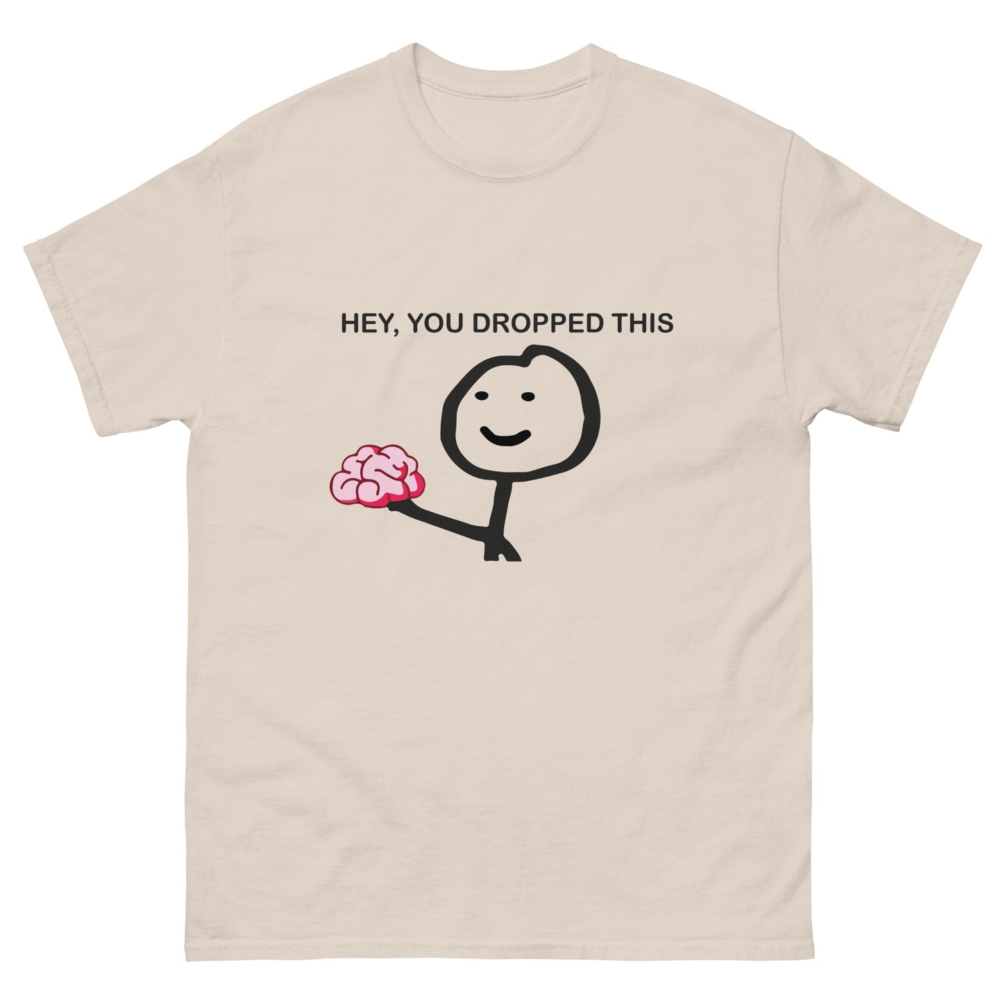 Stick Figure with Brain T-Shirt - Quirky Smart Humor Tee