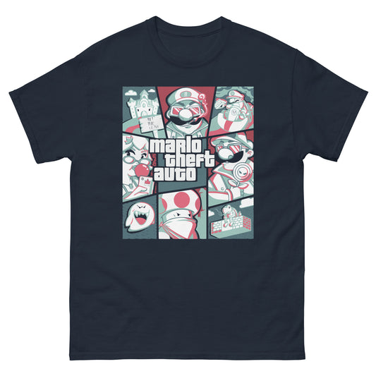 Mario Theft Auto T-Shirt - Mischievous Gaming Mashup Tee