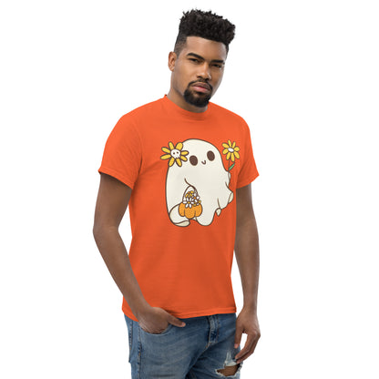 Cute Ghost with Flowers T-Shirt - Whimsical Halloween Tee