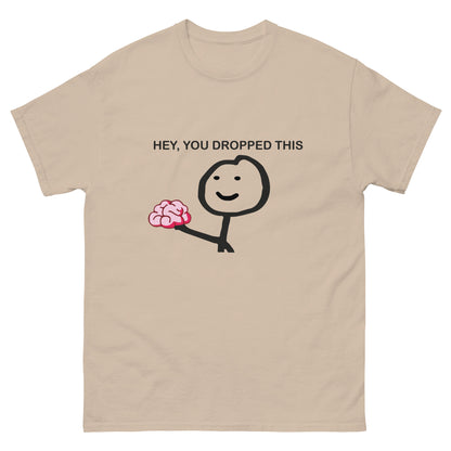 Stick Figure with Brain T-Shirt - Quirky Smart Humor Tee