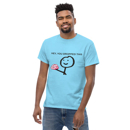 Stick Figure with Brain T-Shirt - Quirky Smart Humor Tee