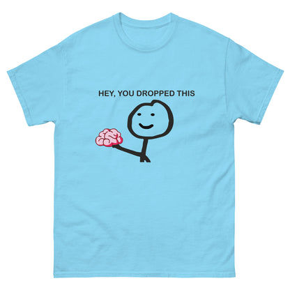 Stick Figure with Brain T-Shirt - Quirky Smart Humor Tee