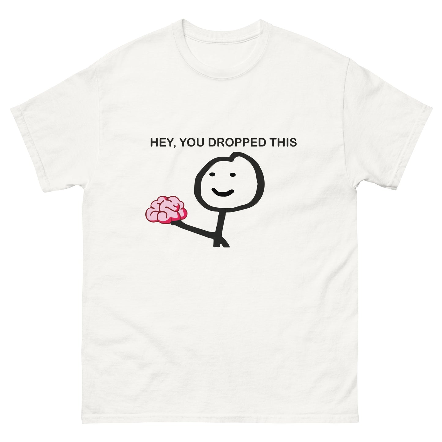 Stick Figure with Brain T-Shirt - Quirky Smart Humor Tee