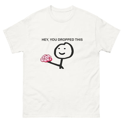 Stick Figure with Brain T-Shirt - Quirky Smart Humor Tee